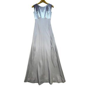 Vintage Simco Womens Satin Evening Gown Dress Sze 2 Sliver Pale Lavender Formal
